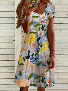 Loose Casual Cotton Dress With No