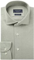 Profuomo Heren Originale Overhemd Groen Gebreid Slim Fit - thumbnail