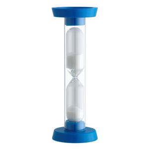 TFA Zandloper timer/wekker - 3 min - kunststof - blauw - 9 cm - spelletjes/tanden poetsen