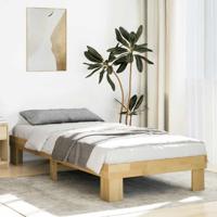 Bedframe zonder matras 75x190 cm massief hout eiken Bedframe zonder matras 75x190 cm massief hout eiken