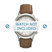 Horlogeband Armani AR2471 Leder Beige 22mm