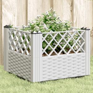 VidaXL Plantenbak met pinnen 43,5x43,5x43,5 cm polypropeen wit