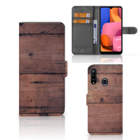 Samsung Galaxy A20s Book Style Case Old Wood - thumbnail