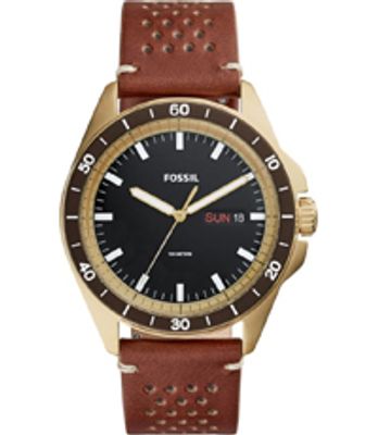 Horlogeband Fossil FS5320 Leder Bruin 22mm