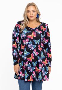 Yoek Tuniek wide bottom BUTTERFLIES | Zwart | Maat 50/52