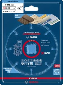 Bosch Accessoires Expert Carbide Multi Wheel X-LOCK doorslijpschijf 115 mm, 1 mm, 22,23 mm - 1 stuk(s) - 2608901192