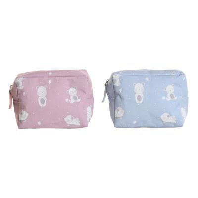 Reistasje DKD Home Decor Blauw Wit Groen Roze polialgodon osos 15 x 6 x 12 cm (2 Stuks)