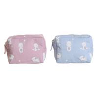 Reistasje DKD Home Decor Blauw Wit Groen Roze polialgodon osos 15 x 6 x 12 cm (2 Stuks)