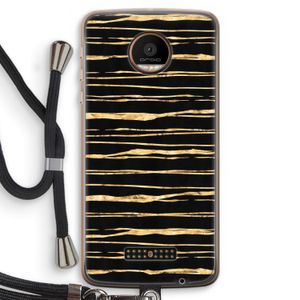 Gouden strepen: Motorola Moto Z Force Transparant Hoesje met koord