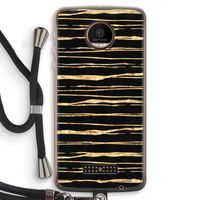 Gouden strepen: Motorola Moto Z Force Transparant Hoesje met koord