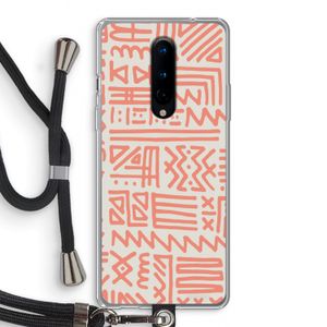 Marrakech Pink: OnePlus 8 Transparant Hoesje met koord