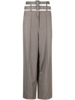 Rokh pantalon ample à taille ceinturée - Gris