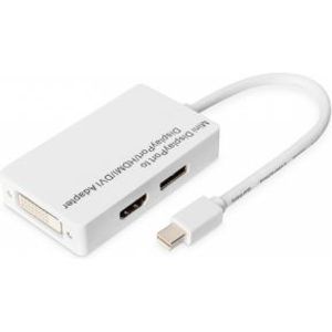 Digitus AK-340509-002-W video kabel adapter 0,2 m Mini DisplayPort DisplayPort + DVI + HDMI Wit