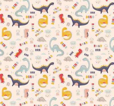 Behang kinderkamer Kleurrijke dinosaurussen met namen