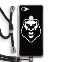 Angry Bear (black): Pixel 3 Transparant Hoesje met koord