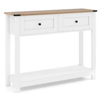 Console Meubel Consoletafel met 2 Laden Open Plank Blad Anti-kantelset Smalle Haltafel 106 x 30 x 81,5 cm Wit