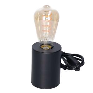 Tafellamp Zwart - plastic - IP20 schakelaar - 7.5 x 7.5 x 10 cm - inclusief LED Retro lamp