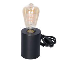 Tafellamp Zwart - plastic - IP20 schakelaar - 7.5 x 7.5 x 10 cm - inclusief LED Retro lamp - thumbnail