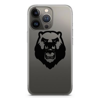 Angry Bear (black): iPhone 13 Pro Transparant Hoesje