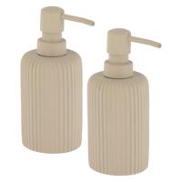 Tendance Zeeppompje 101 series - 2x - taupe - geribbeld - PS - D7 x H17 cm - 230 ml - badkamer