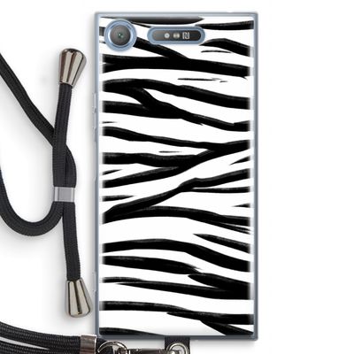 Zebra pattern: Sony Xperia XZ1 Transparant Hoesje met koord