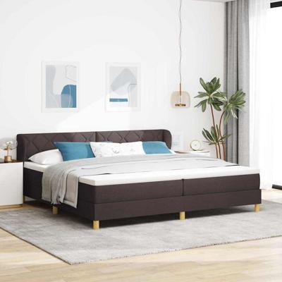 Boxspringbed met matras stof donkerbruin 200x200 cm