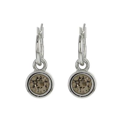 Biba Hang Oorbellen met Swarovski Steentje Greige