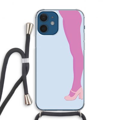 Pink panty: iPhone 12 Transparant Hoesje met koord