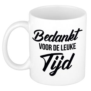 Bedankt voor de leuke tijd cadeau mok / beker 300 ml