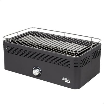 Draagbare en rookvrije houtskoolbarbecue Aktive Roestvrij staal Ijzer 45 x 19 x 28 cm
