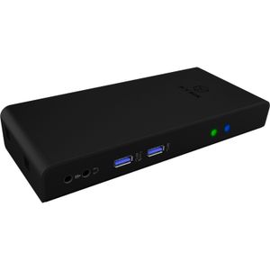 ICY BOX IB-DK2251AC Bedraad USB 3.2 Gen 2 (3.1 Gen 2) Type-A Zwart