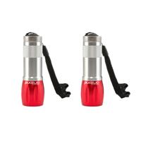 Survival zaklamp LED - 2x - rood - compact - preppen/outdoor/kamperen