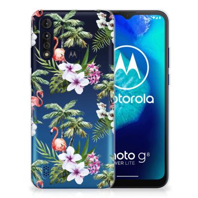 Motorola Moto G8 Power Lite | TPU Hoesje | Flamingo Palms