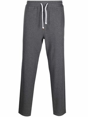 Brunello Cucinelli pantalon de jogging à taille à lien de resserrage - Gris