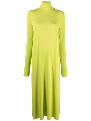 Raf Simons robe mi-longue à col montant - Vert