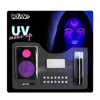 Boland Verkleed Schmink set Heks - UV Neon - paars/roze/blauw - Halloween - blacklight schmink