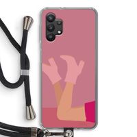 Pink boots: Samsung Galaxy A32 5G Transparant Hoesje met koord