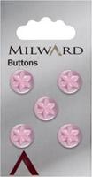 Milward Roze Knoop met Ster 11mm (5 stuks)