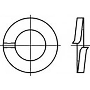 TOOLCRAFT TO-6853995 Veerring Binnendiameter: 4 mm DIN 127 Verenstaal 1000 stuk(s)