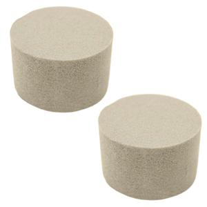 HBX Steekschuim/oase - 2x - droog - Rond - grijs - D14 x H7 cm - voor bloemen - bloemstukken