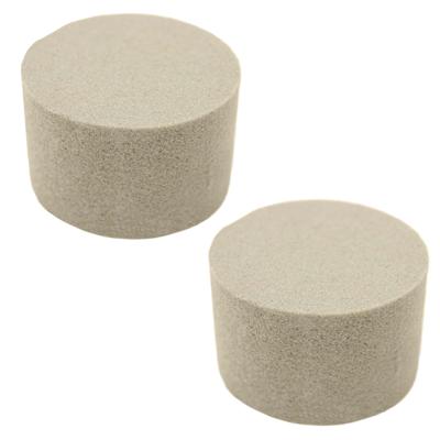 HBX Steekschuim/oase - 2x - droog - Rond - grijs - D14 x H7 cm - voor bloemen - bloemstukken
