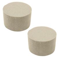 HBX Steekschuim/oase - 2x - droog - Rond - grijs - D14 x H7 cm - voor bloemen - bloemstukken