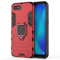 Voor OPPO A1k/Realme C2 PC + TPU schokbestendige beschermhoes met magnetische ring houder (rood)