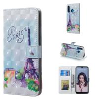 Toren patroon 3D horizontale Flip lederen case voor Huawei P30 lite met houder & kaartsleuven & foto frame & portemonnee