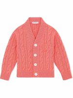 Dolce & Gabbana Kids cardigan en maille torsadée à logo - Rose - thumbnail