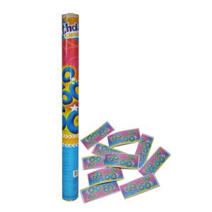 Party popper/confetti shooter - verjaardag 60 jaar - papier - multi kleuren - 59 cm