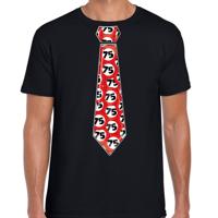 Cadeau T-shirt voor heren - 75 jaar - zwart - stopbord leeftijden - verjaardag