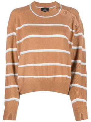 rag & bone pull rayé en cachemire - Marron