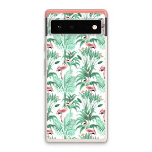 Flamingo bladeren: Google Pixel 6 Transparant Hoesje