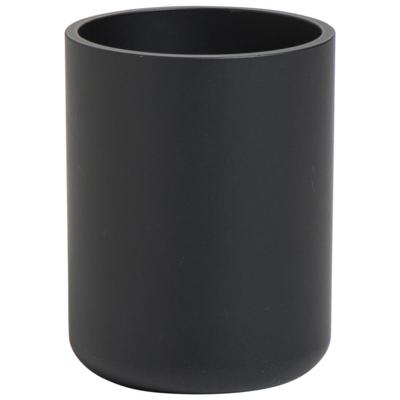 Leen Bakker - Tandenborstelhouder Basic - Polyresin - Zwart - 7.7x7.7x10 Cm
